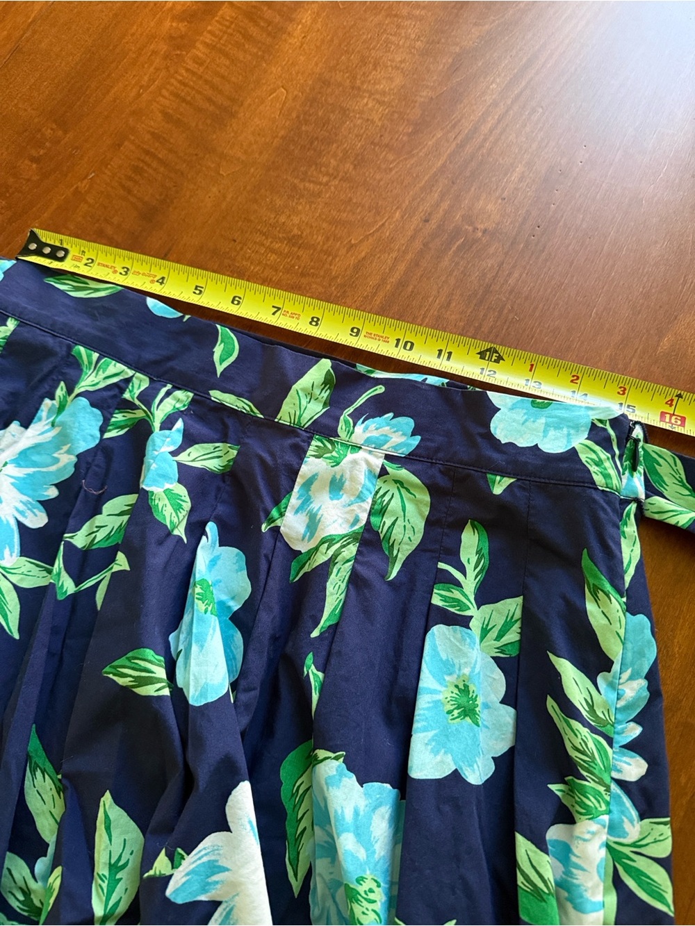 Talbots Piper Pleated Midi Floral Full Skirt Waist Tie Pockets Sz 8 - Picture 6 of 8